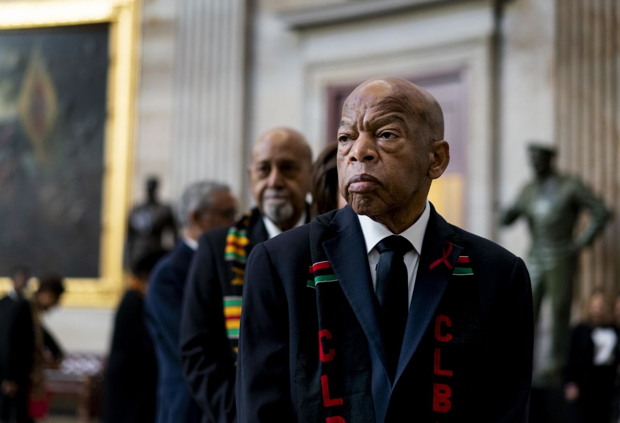 Lewis prepares to pay his respects to US Rep. Elijah Cummings, who was lying in state in October 2019.