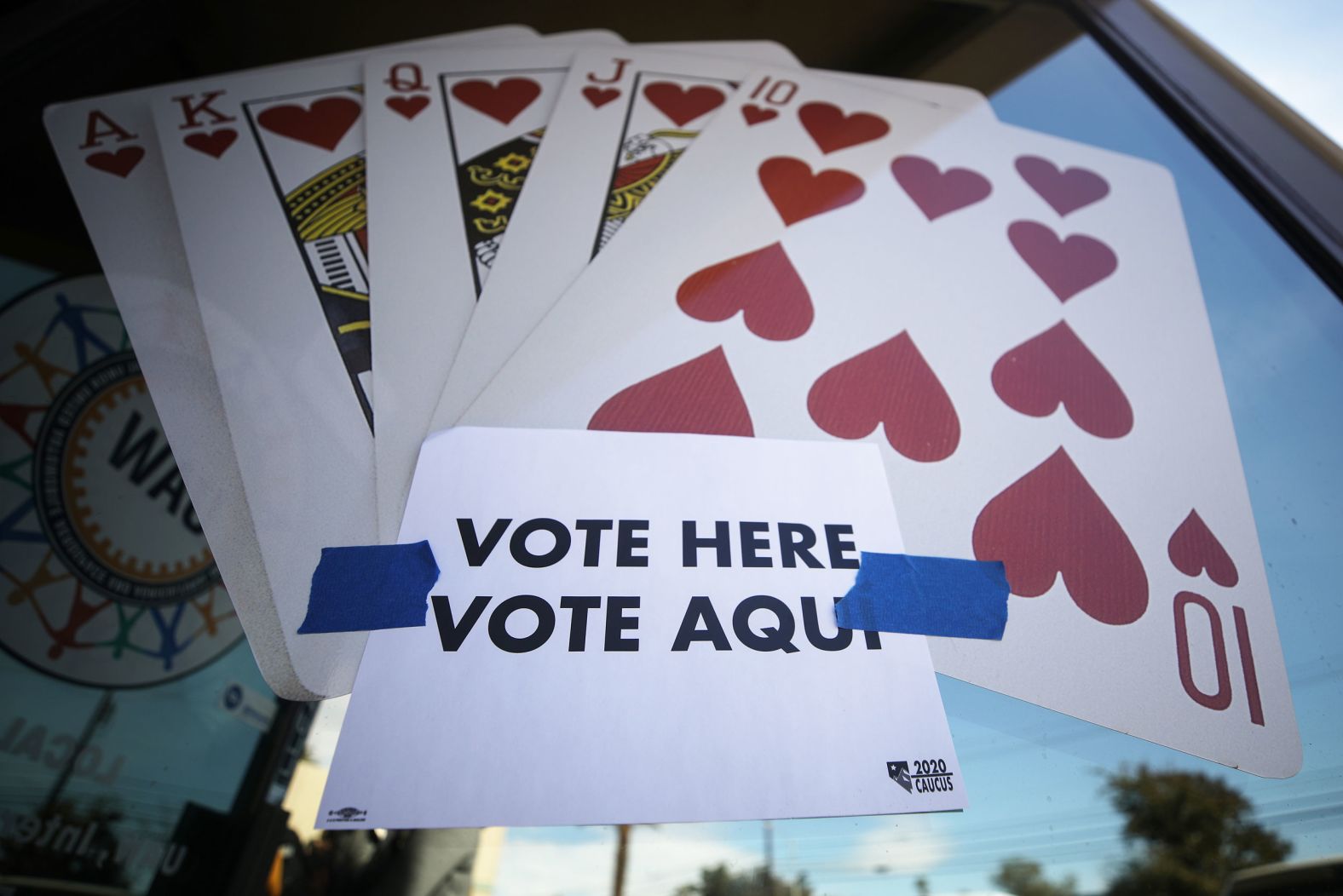 A sign is posted in Las Vegas on the final day of early voting.