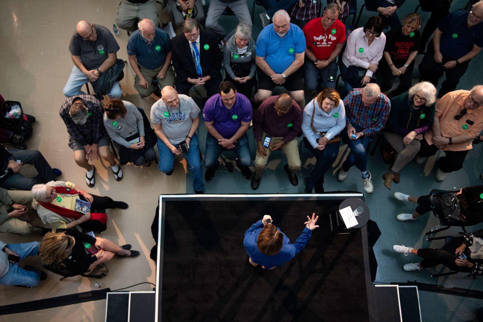 Klobuchar speaks during a rally in Las Vegas on Tuesday.
