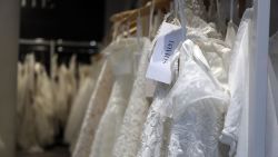 NEW YORK, NY - NOVEMBER 19:  Wedding dresses are displayed in a window at a David's Bridal store in Manhattan on November 19, 2018 in New York City. The wedding dress retailer has filed for Chapter 11 bankruptcy protection on Monday. The company, which will continue to operate throughout bankruptcy, is coming to terms with changing consumer tastes in the wedding industry and a heavy debt load.  (Photo by Spencer Platt/Getty Images)