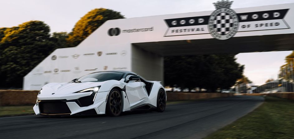 The Fenyr being taken for a test drive at the Goodwood Circuit in the UK. 