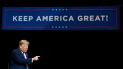 US President Donald Trump delivers remarks at a Keep America Great rally in Las Vegas, Nevada, on February 21, 2020.