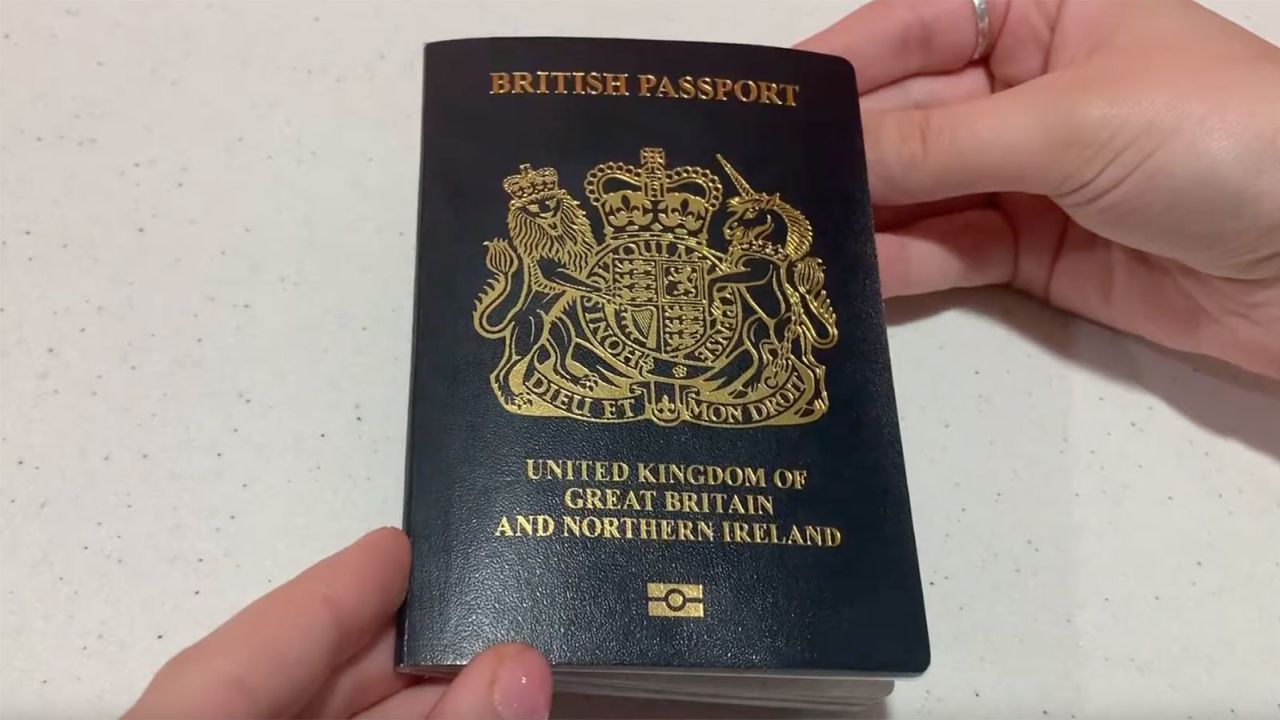 The front cover of the new passport.