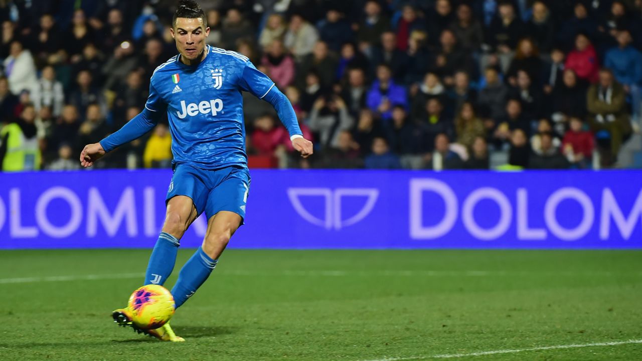 Cristiano Ronaldo slots home the opening goal for Juventus in a 2-1 win at SPAL, the 11th straight Serie A game the Portuguese star has scored in.
