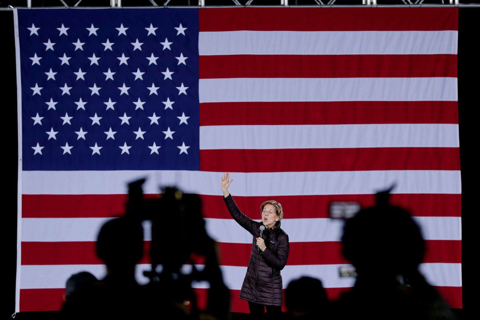 US Sen. Elizabeth Warren speaks at a town hall in Las Vegas on Friday.