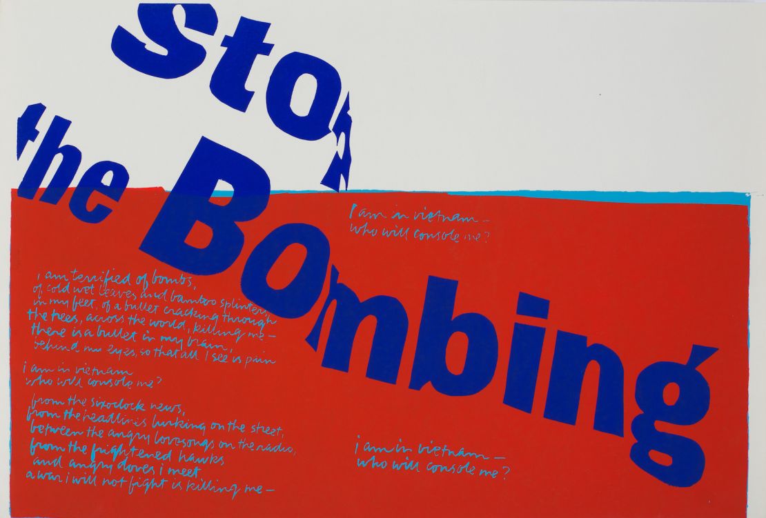 "Stop the Bombing," (1967) by Corita Kent.