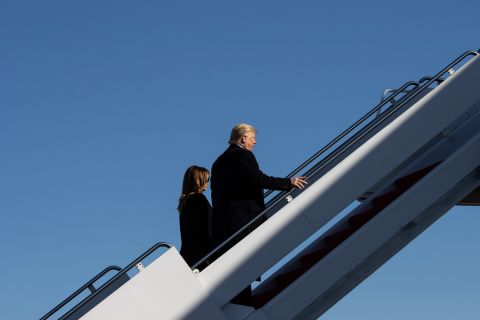 The Trumps board Air Force One as they leave for India on Sunday, February 23.