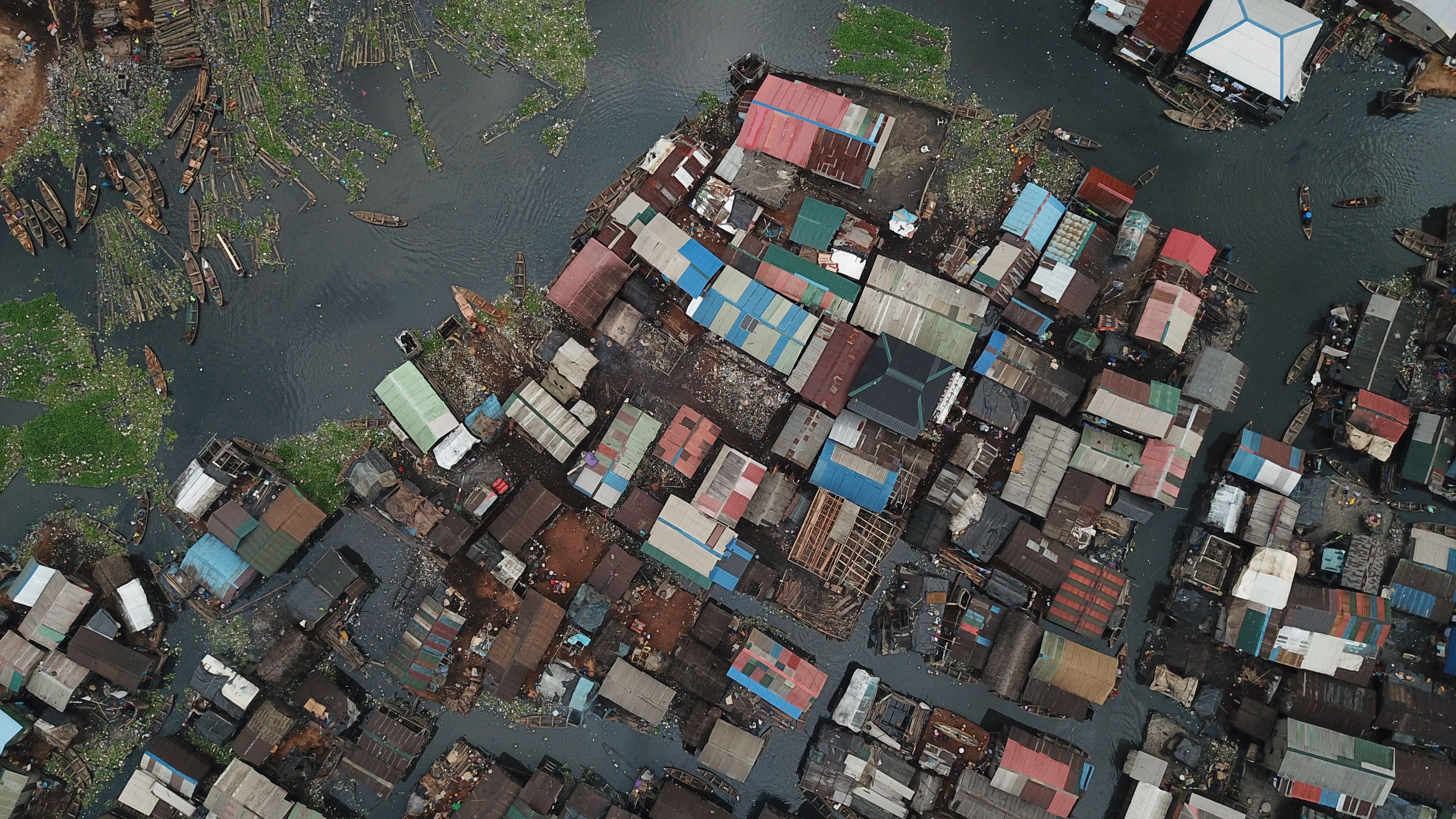 A drone image of Makoko: Photo: Uhurulabs/africanDRONE/CfAfrica
