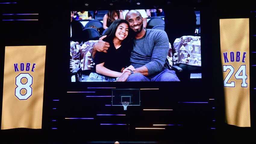 PASADENA, CALIFORNIA - FEBRUARY 22: Gianna Bryant and Kobe Bryant are honored during the In Memoriam onstage during the 51st NAACP Image Awards, Presented by BET, at Pasadena Civic Auditorium on February 22, 2020 in Pasadena, California. (Photo by Aaron J. Thornton/Getty Images for BET)
