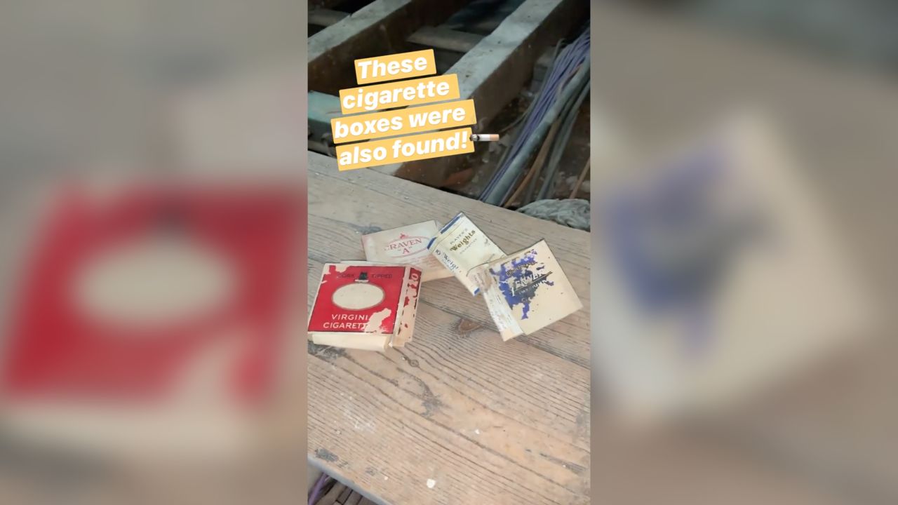 A number of cigarette packets were also discovered.