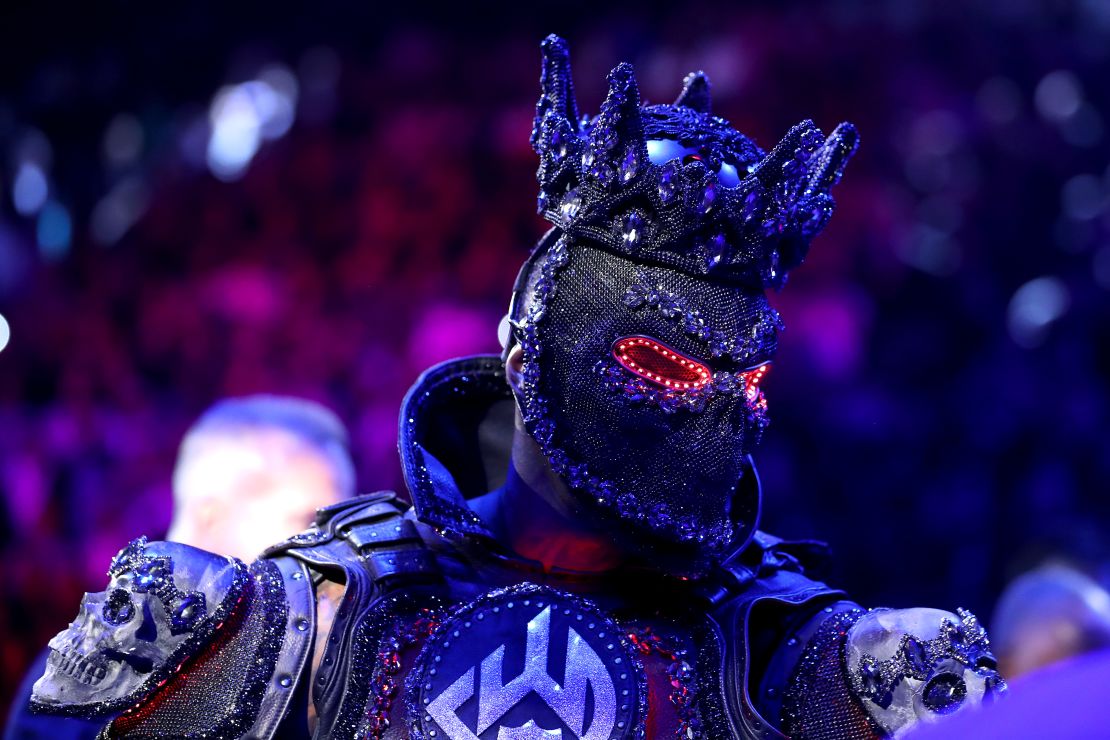 Wilder enters the ring prior to the heavyweight bout against Fury. 