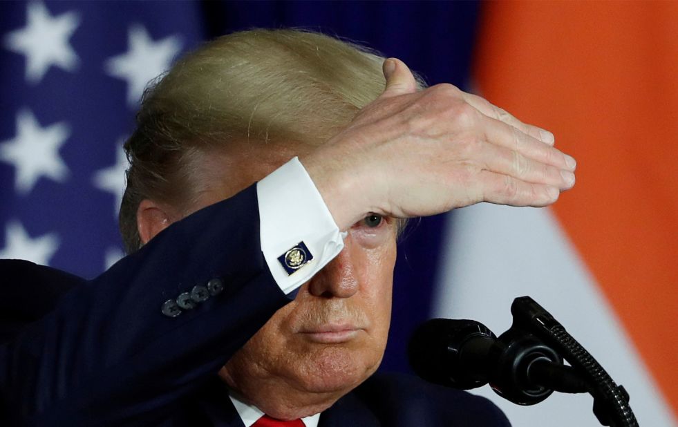 Trump takes questions during a news conference in New Delhi on Tuesday. The President said ties between the United States and India has reached historic strength. "It has never been as good as it is right now," Trump said, citing his personal bond with Prime Minister Narendra Modi. "We feel very strongly about each other. We have done something that is very unique."