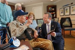 Thomas Simpson, a 92-year-old World War II veteran, received his service medals more than 70 years after he served. 
