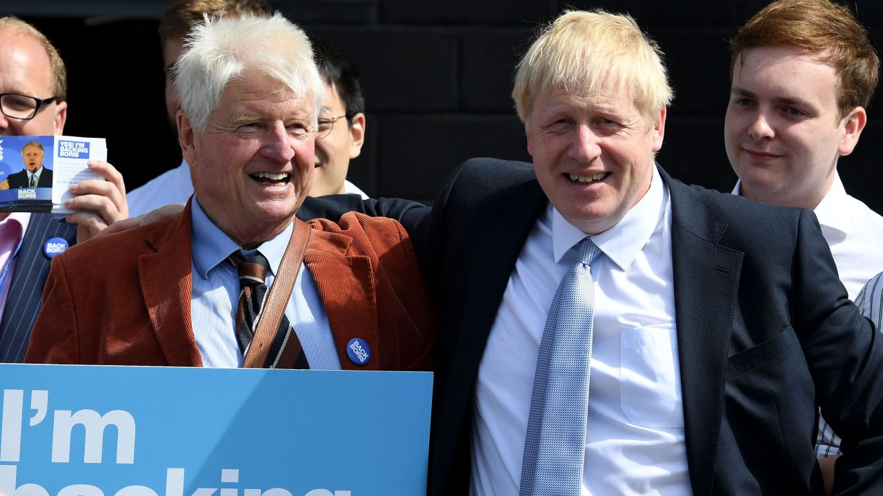 Boris Johnson and his father Stanley, pictured in 2019.