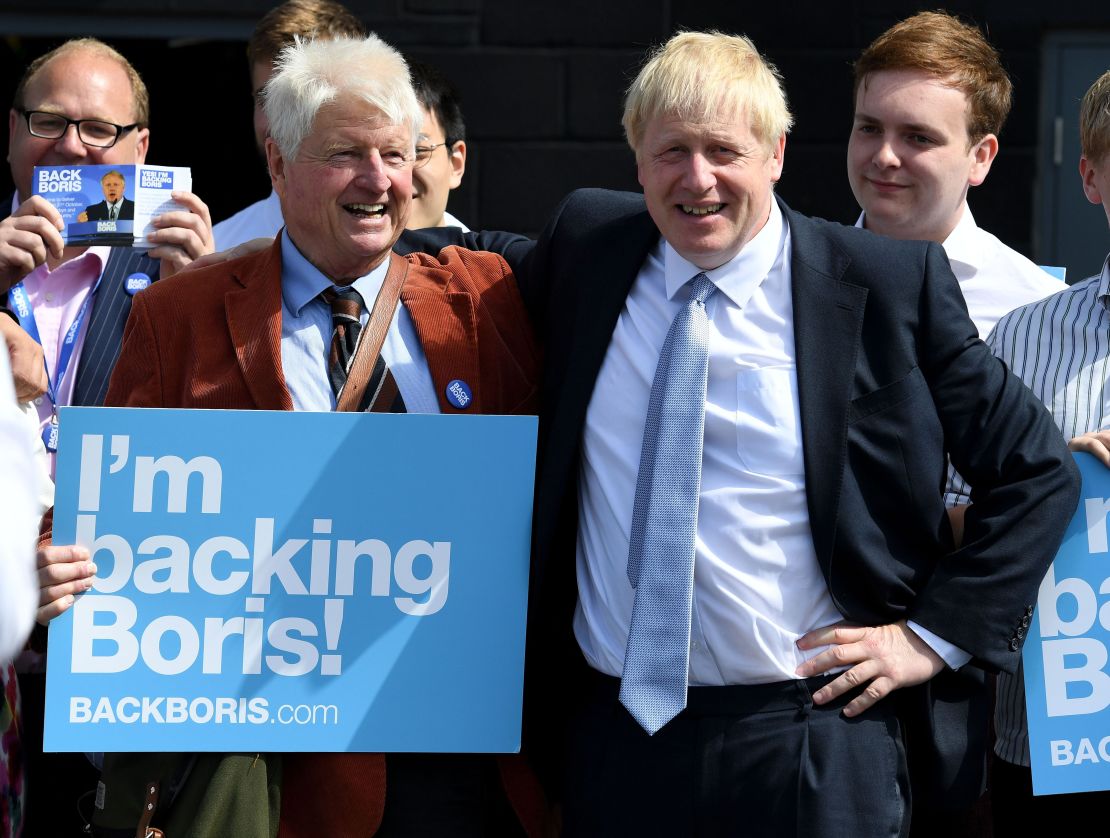 Boris Johnson and his father Stanley, pictured in 2019.