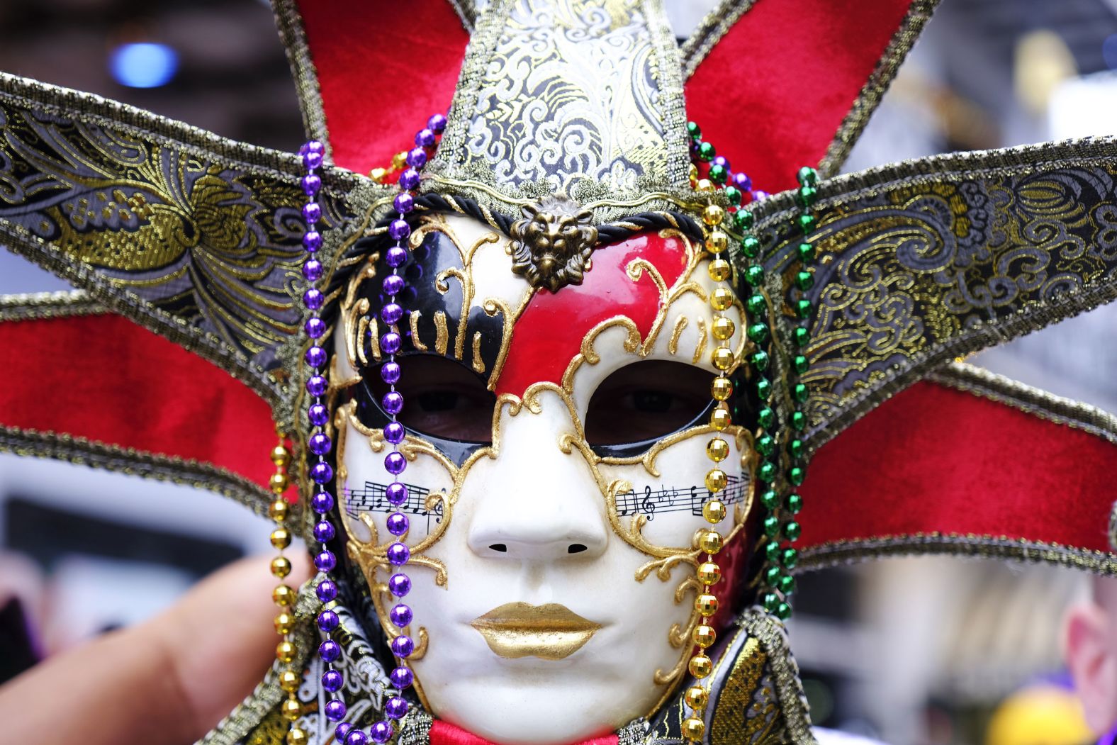 Gregg Andrews wears a mask on Bourbon Street.