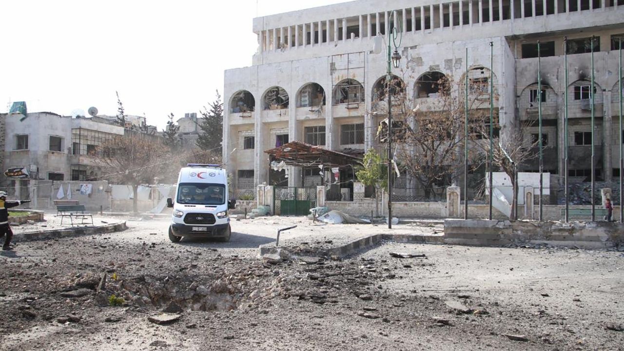 At least 21 civilians, including nine children and three teachers, were killed when 10 schools and a hospital were hit by airstrikes and ground attacks in Idlib province on Tuesday, the Union of Medical Care and Relief Organizations said in a statement.