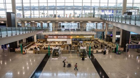 The Hong Kong International Airport is largely empty these days. IATA estimates the hit to global airlines could top $29 billion.