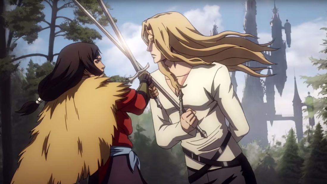 <strong>"Castlevania" Season 3</strong>: Belmont and Sypha settle into a village with sinister secrets, Alucard mentors a pair of admirers, and Isaac embarks on a quest to locate Hector.<strong> (Netflix) </strong>