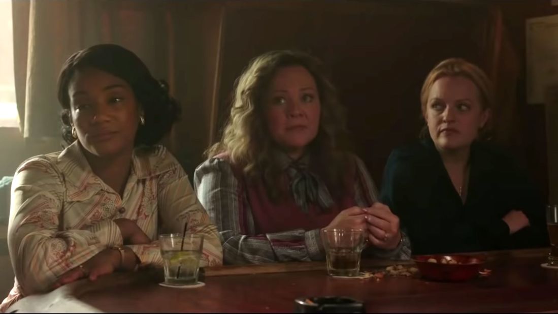 <strong>"The Kitchen"</strong>: Tiffany Haddish, Melissa McCarthy and Elisabeth Moss star in this film about wives of New York gangsters in Hell's Kitche who continue to operate their husbands' rackets after they're locked up in prison. <strong>(HBO Now)</strong>