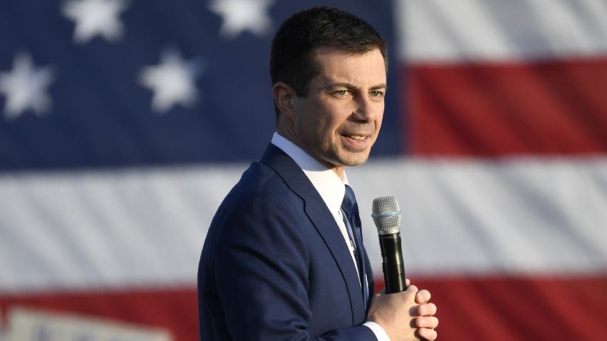 Democratic presidential candidate former South Bend, Ind., Mayor Pete Buttigieg speaks at a campaign stop in Arlington, Va., Sunday, Feb. 23, 2020. (AP Photo/Susan Walsh)