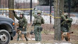 Police respond to reports of an active shooting at the Molson Coors Brewing Co. campus in Milwaukee, Wednesday, Feb. 26, 2020. (AP Photo/Morry Gash)