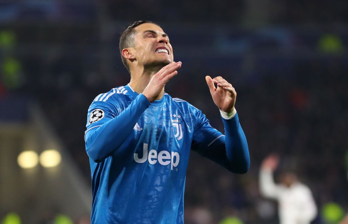 Cristiano Ronaldo was unable to extend his remarkable Champions League record in Lyon.