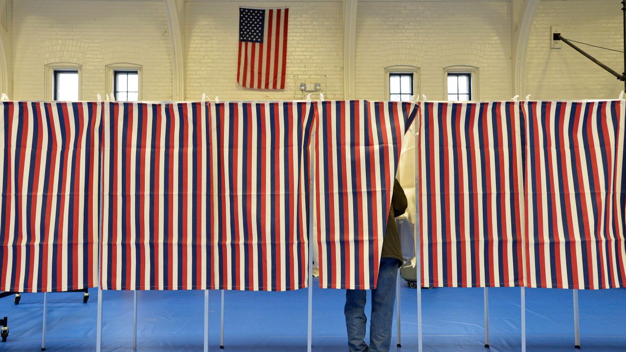 Voting booths filled the the Ward Five Community Center during the New Hampshire primary in Concord, New Hampshire on February 11, 2020. - Democrats voted Tuesday in a high-stakes primary in New Hampshire as leftist Bernie Sanders and young challenger Pete Buttigieg battle for pole position in the race to challenge President Donald Trump in November. A light snow fell in the northeastern Granite State's capital as voters known as politically astute and independent-minded headed to the polls in town halls, fire stations or school gyms. (Photo by Joseph Prezioso/AFP/Getty Images)