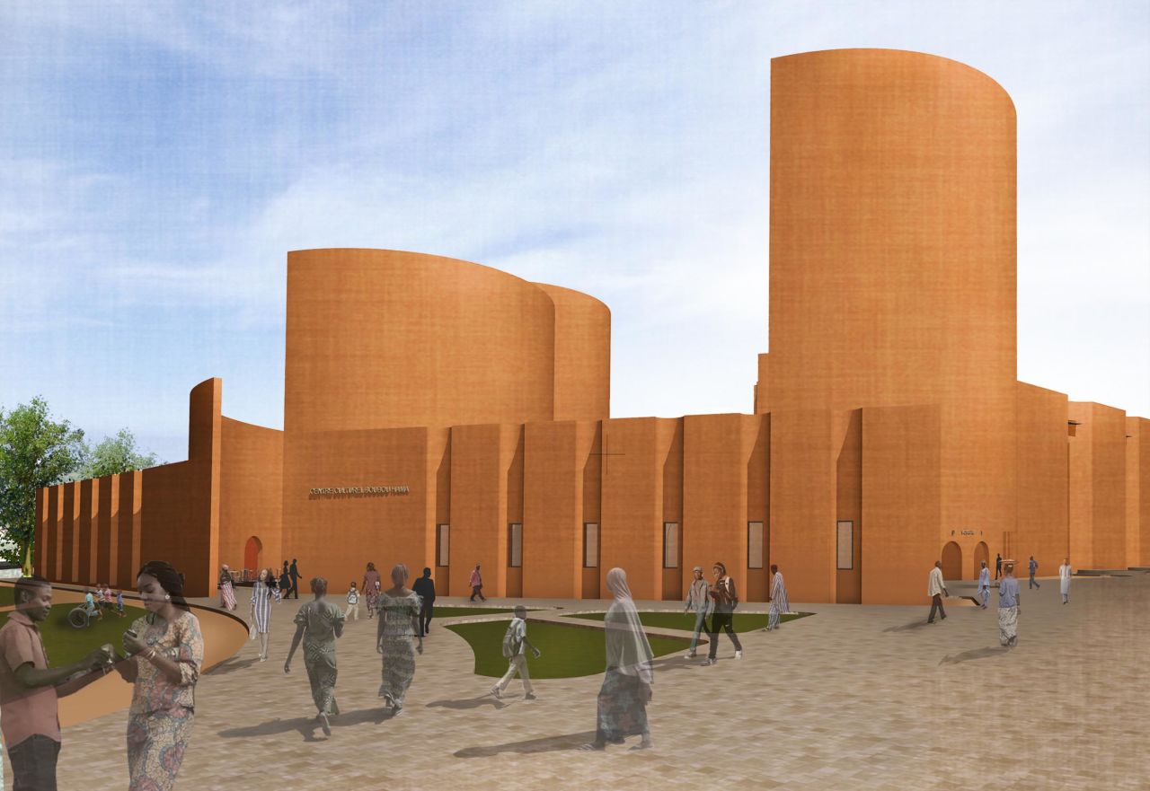 An artist's rendering of the Niamey Cultural Center designed by Mariam Kamara.