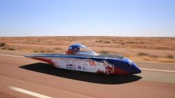 GLENDAMBO, AUSTRALIA - OCTOBER 17: The Antakari team car 'Intikallpa V from Chile competes in the Challenger class on Day 5 of the 2019 Bridgestone World Solar Challenge at Glendambo on October 17, 2019 near Woomera ,Australia. Teams from across the globe are competing in the 2019 World Solar Challenge - a 3000 km solar-powered vehicle race between Darwin and Adelaide. The race starts on the 13th of October in Darwin in the Northern Territory and travels the Stuart Highway to Port Augusta and then via Highway 1 to finish in the City of Adelaide in South Australia. (Photo by Mark Evans/Getty Images for SATC)