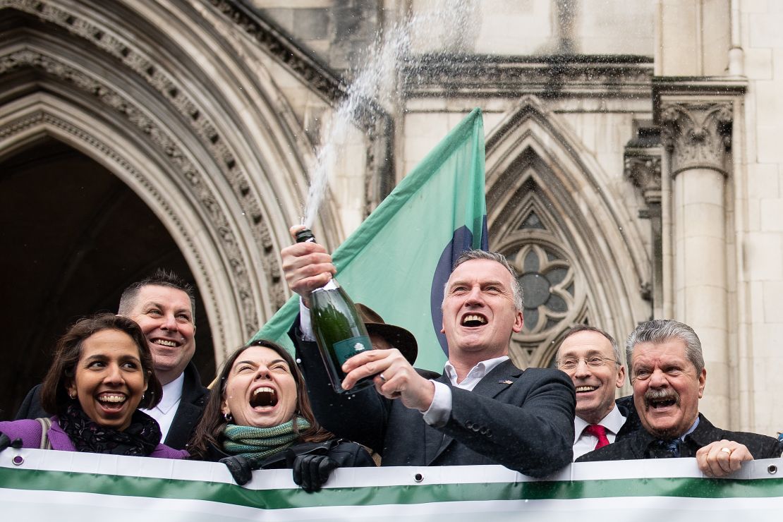 Campaigners celebrate the ruling on Thursday. 