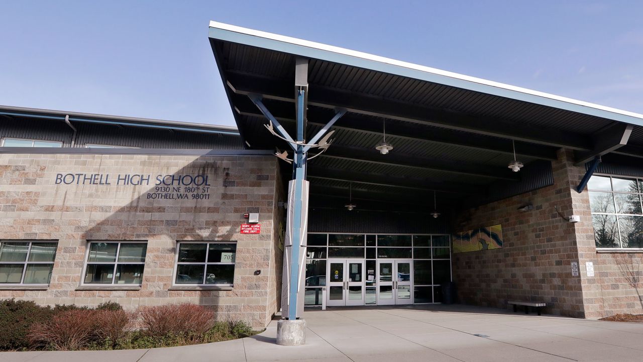 Bothell High School stands closed for the day on February 27.