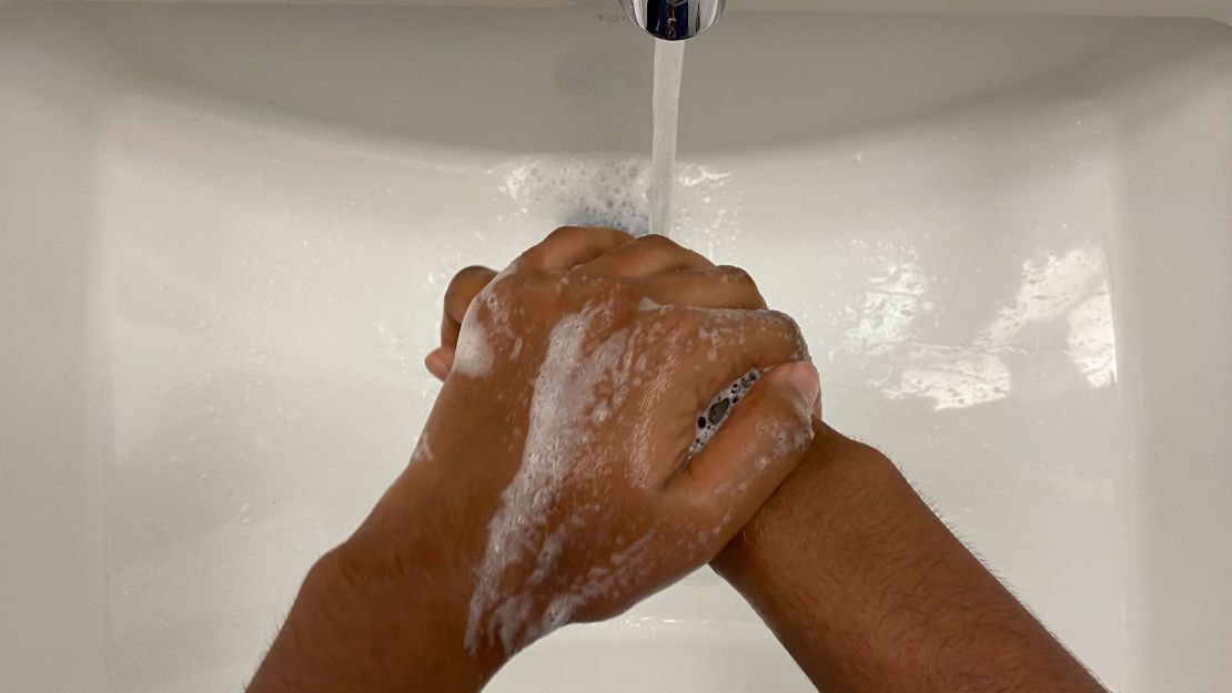 Encourage your child to take charge of healthy precautions, like hand washing. 