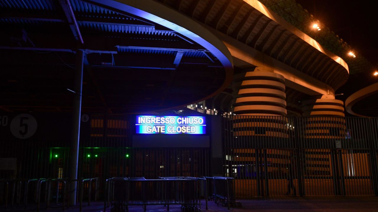 The San Siro stadium was closed to the public as a safety measure against coronavirus.