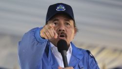 Nicaraguan President Daniel Ortega, speaks to supporters during a rally marking the 40th Anniversary of the National Palace's takeover by the Sandinista guerrillas prior to the triumph of the revolution, in Managua on August 22, 2018. (Photo by INTI OCON / AFP)        (Photo credit should read INTI OCON/AFP via Getty Images)