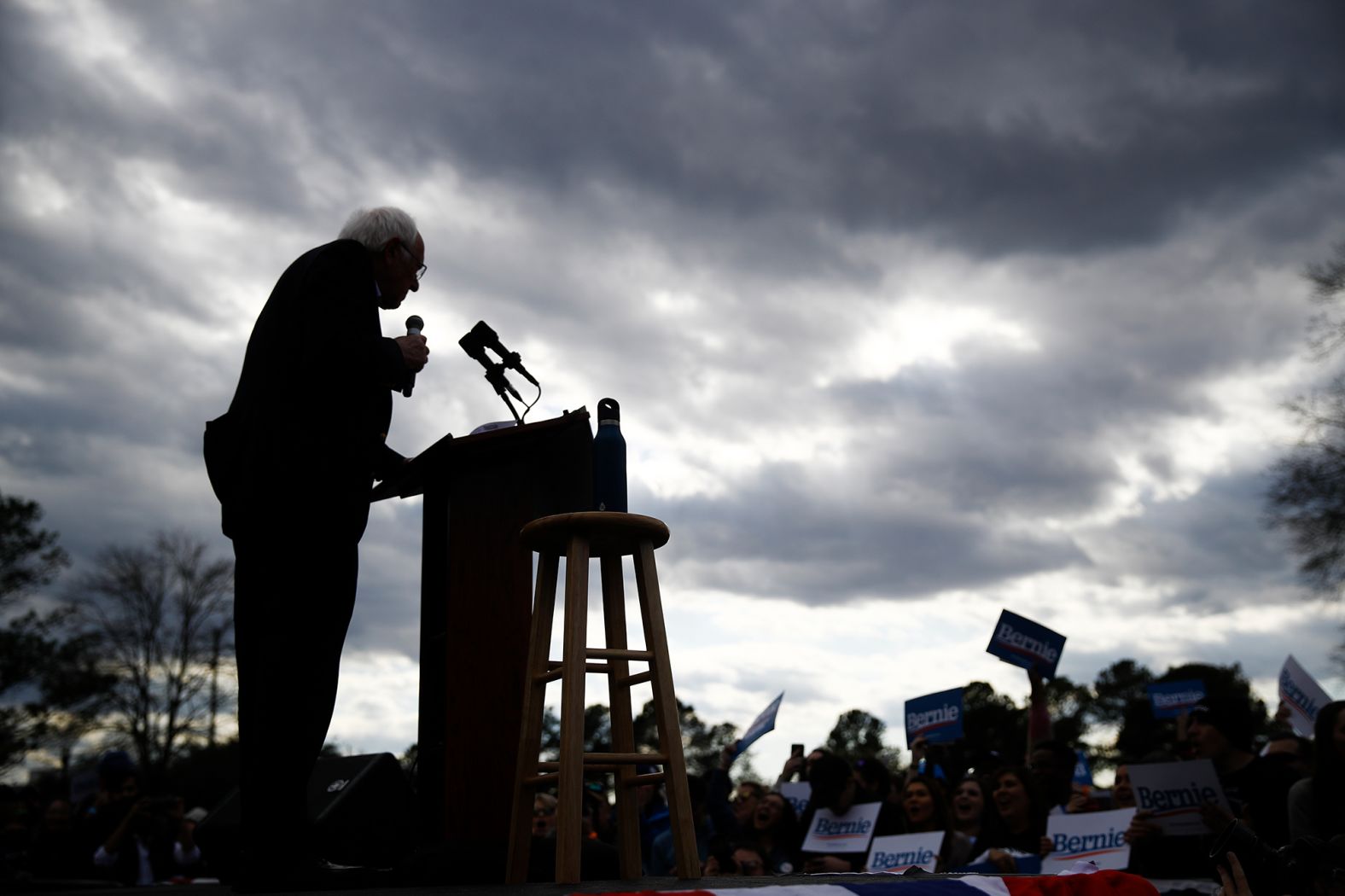 Sanders speaks during a campaign event on Friday.