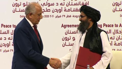 US taliban agreement handshake