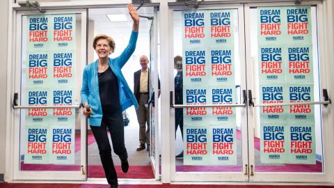 Warren (D-MA) greets the crowd during a canvassing kickoff event February 29, 2020 in Columbia, South Carolina. South Carolinians will participate in the Democratic presidential primary today. 