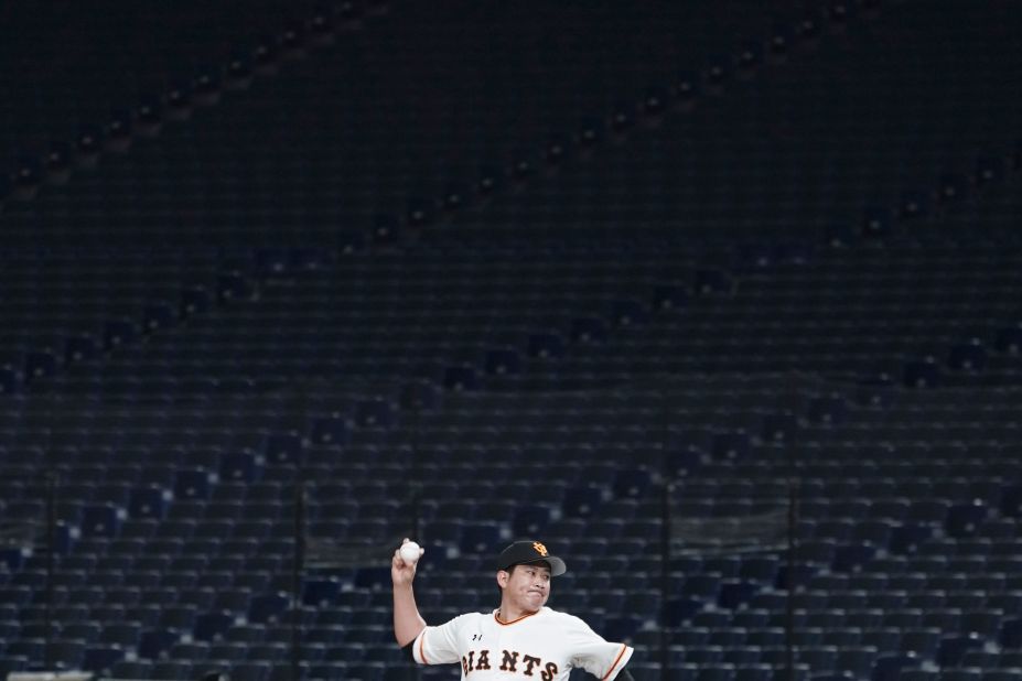 <strong>Tokyo Dome:</strong> Also playing to an invisible crowd are the Yomiuri Giants. All of Japan's professional baseball league's preseason games will be held in empty arenas.