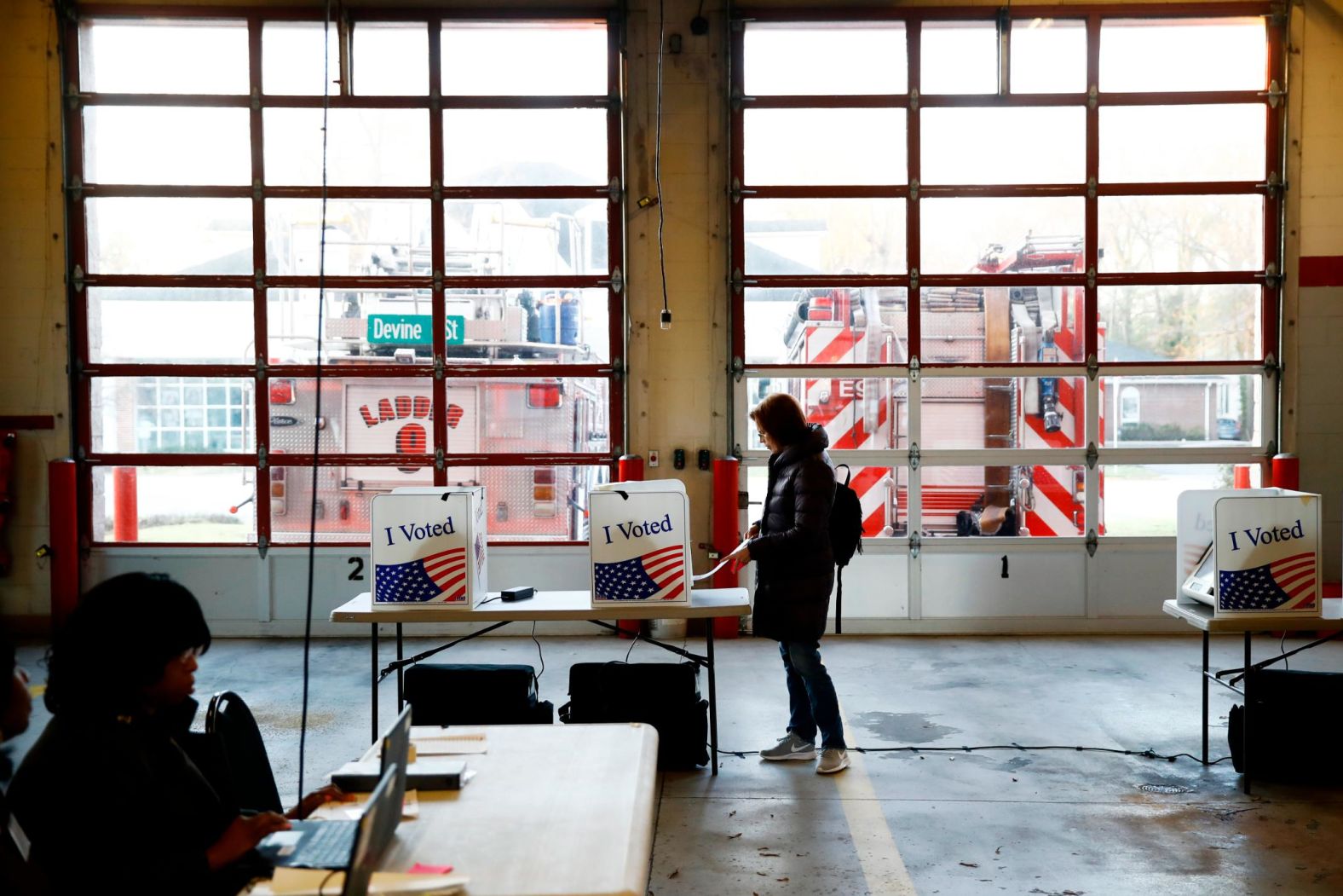 A voter casts a ballot in Columbia.