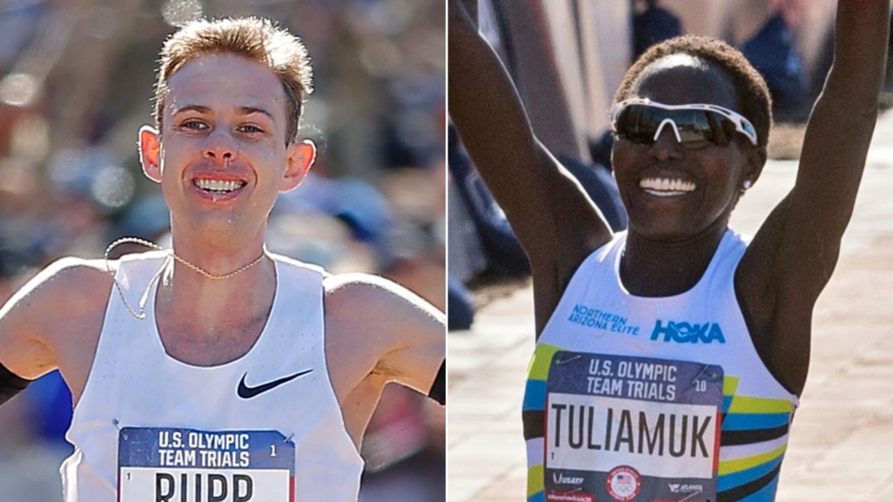 US Olympic marathon trials Galen Rupp and Aliphine Tuliamuk lead