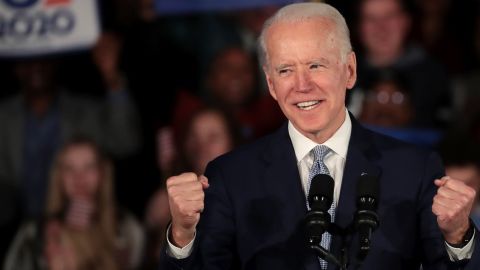 Joe Biden speaks at his primary night event at the University of South Carolina on February 29, 2020 in Columbia, South Carolina.