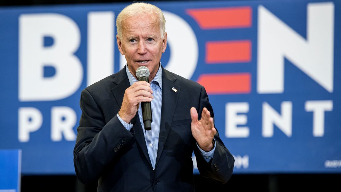 Biden addresses a crowd at a town hall event at Clinton College on August 29, 2019 in Rock Hill, South Carolina. Biden spent Wednesday and Thursday campaigning in the early primary state. 