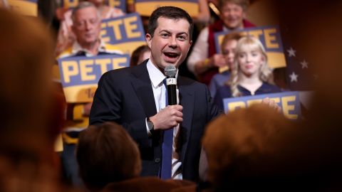 Buttigieg speaks at a Meet the Candidate campaign event January 31, 2020, in Sioux City, Iowa.