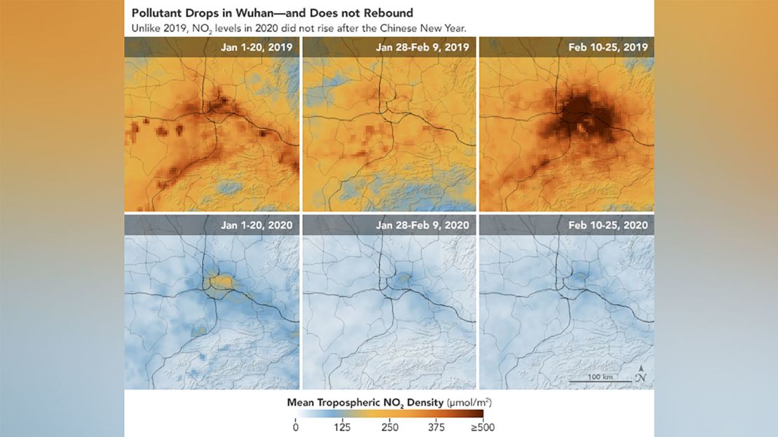 NASA and European Space Agency (ESA) pollution monitoring satellites have detected significant decreases in nitrogen dioxide (NO2) over China. There is evidence that the change is at least partly related to the economic slowdown following the outbreak of coronavirus.