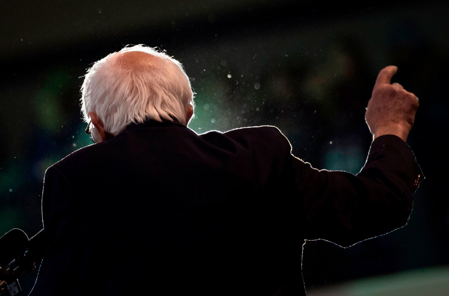 Sanders speaks during a campaign rally in Virginia Beach, Virginia, on Saturday.