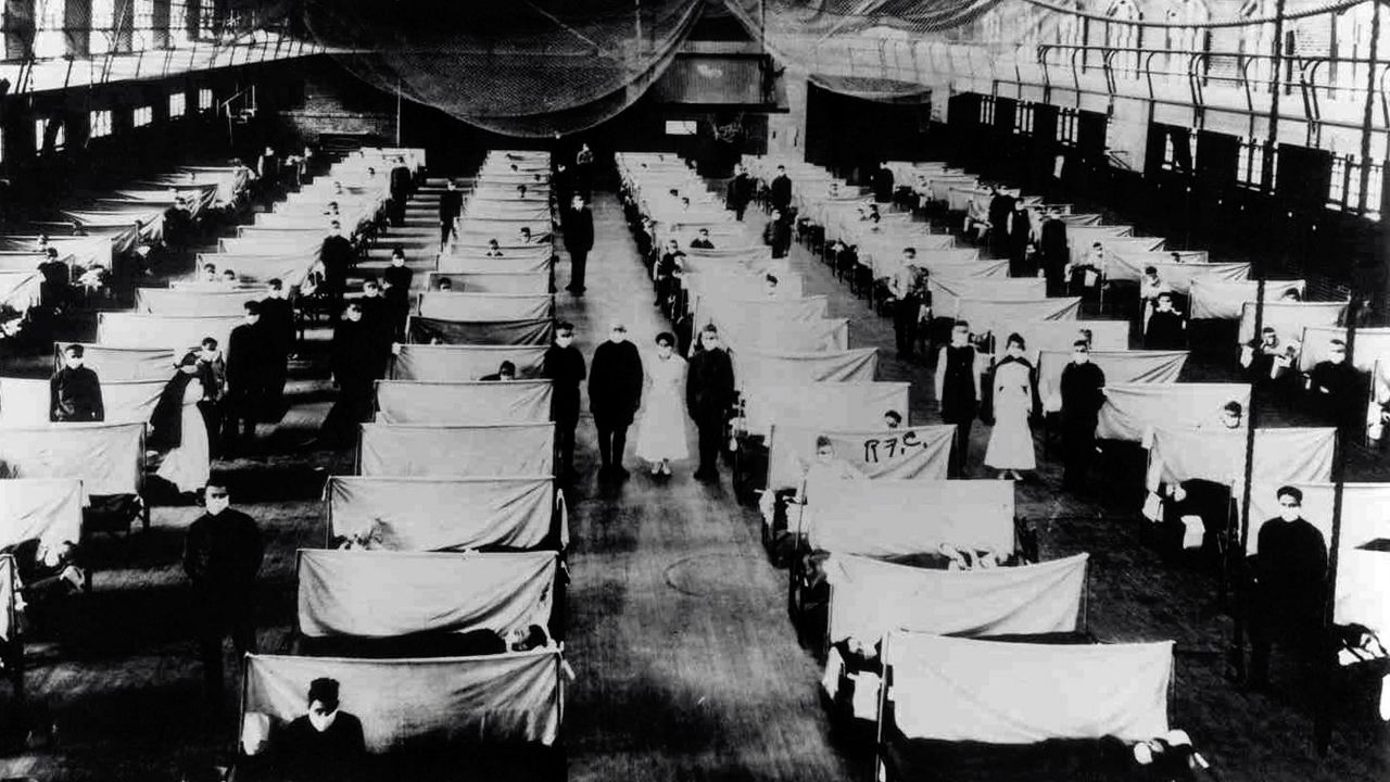 During the 1918 influenza pandemic, warehouses like this one were converted to keep infected people quarantined.