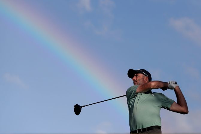 Geoff Ogilvy of Australia tees off during Day 2 of the 2020 New Zealand Golf Open in Queenstown, New Zealand, on February 28. <a href="index.php?page=&url=https%3A%2F%2Fwww.cnn.com%2F2020%2F02%2F23%2Fsport%2Fgallery%2Fwhat-a-shot-0224%2Findex.html" target="_blank">See 24 amazing photos from last week.</a>