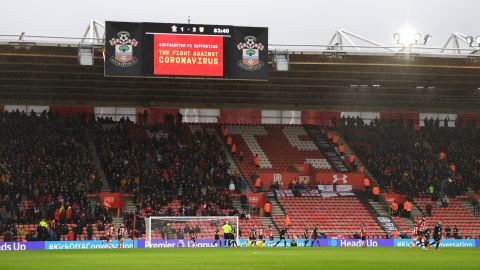 Southampton display a message of support against the coronavirus outbreak.