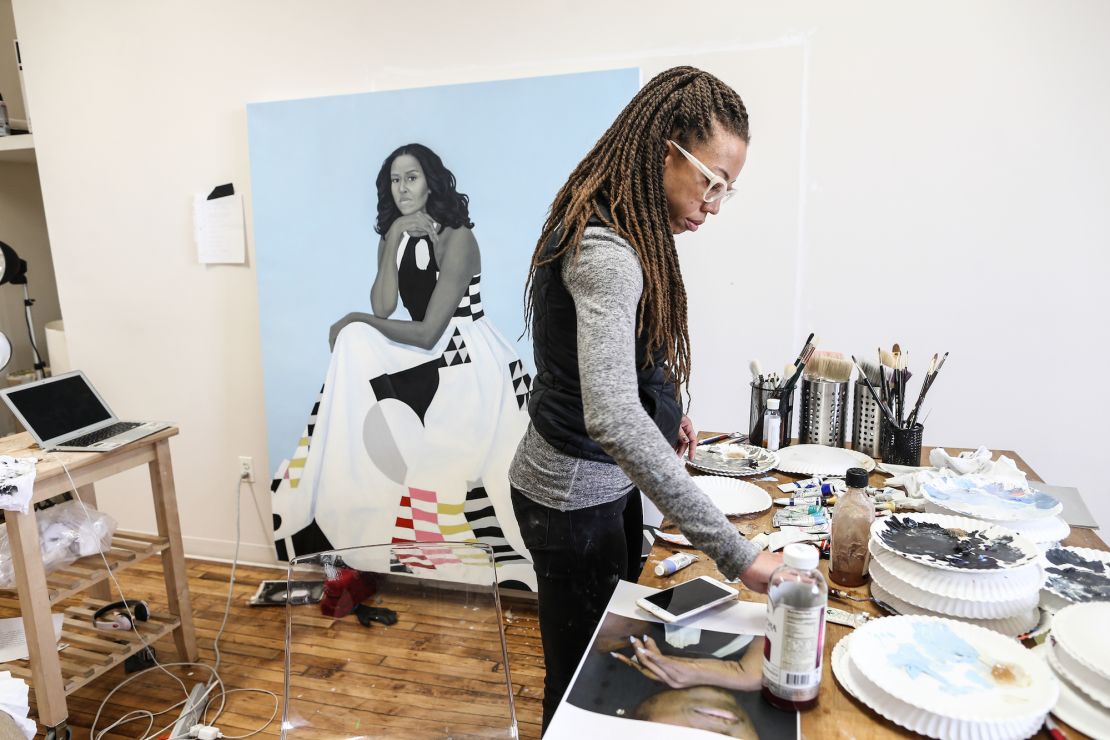 Amy Sherald at her Baltimore studio in late 2017.